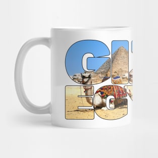 GIZA EGYPT Ancient Pyramids with Camels Mug